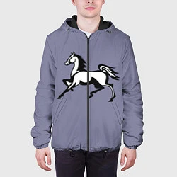 Куртка с капюшоном мужская Дикая лошадь, цвет: 3D-черный — фото 2