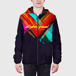 Куртка с капюшоном мужская CYBERPUNK 2077 CITY, цвет: 3D-черный — фото 2