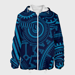 Куртка с капюшоном мужская Steampunk Mechanic Blue, цвет: 3D-белый