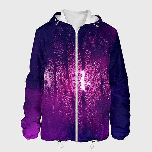 Мужская куртка Стекло дождь фиолетовый / 3D-Белый – фото 1