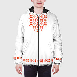 Куртка с капюшоном мужская Белорусская вышиванка, цвет: 3D-черный — фото 2
