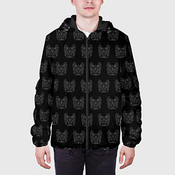 Куртка с капюшоном мужская Французский бульдог, цвет: 3D-черный — фото 2