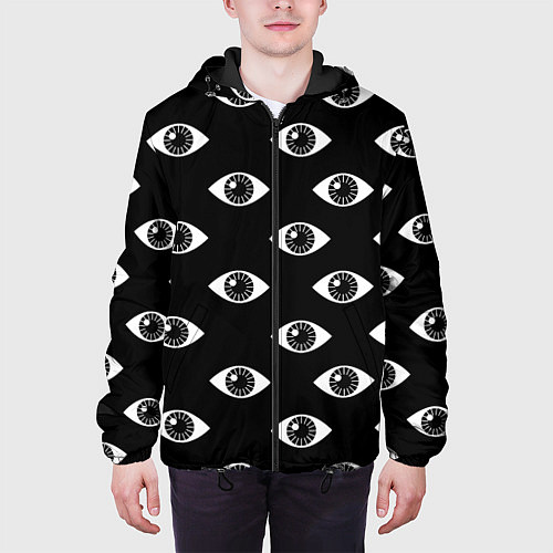 Мужская куртка Глаза / 3D-Черный – фото 3