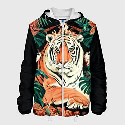 Мужская куртка Огненный Тигр в Цветах