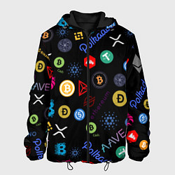 Куртка с капюшоном мужская BITCOIN PATTERN БИТКОИН Z, цвет: 3D-черный