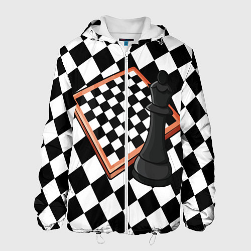 Мужская куртка Шахматы / 3D-Белый – фото 1