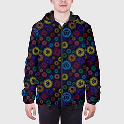 Куртка с капюшоном мужская Чакры, цвет: 3D-черный — фото 2