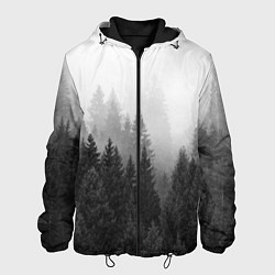 Куртка с капюшоном мужская Туманный лес, цвет: 3D-черный