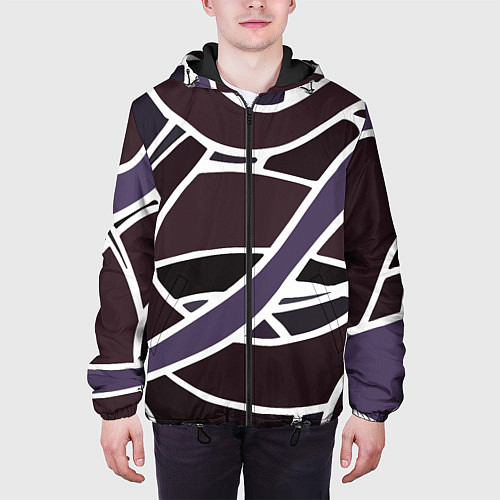 Мужская куртка Линейная текстура / 3D-Черный – фото 3
