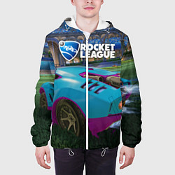 Куртка с капюшоном мужская Rocket League, цвет: 3D-белый — фото 2