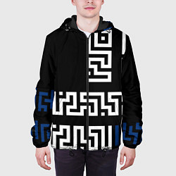 Куртка с капюшоном мужская Геометрический Минимализм, цвет: 3D-черный — фото 2