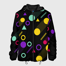 Куртка с капюшоном мужская Круги и Треугольники, цвет: 3D-черный