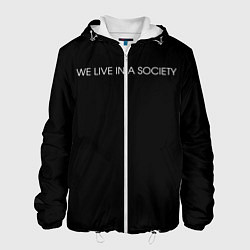 Куртка с капюшоном мужская WE LIVE IN A SOCIETY, цвет: 3D-белый