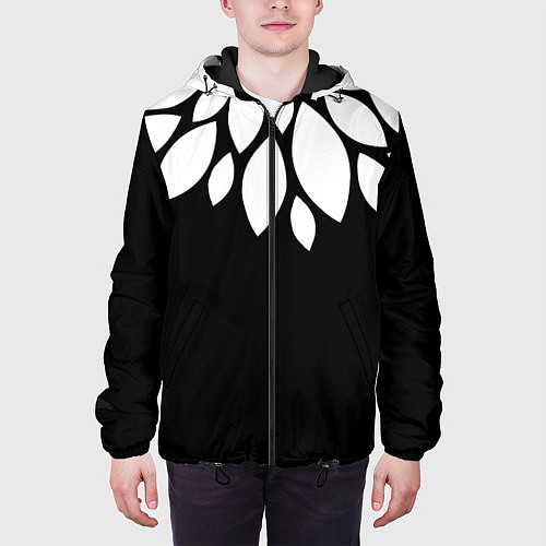 Мужская куртка Лепестки / 3D-Черный – фото 3