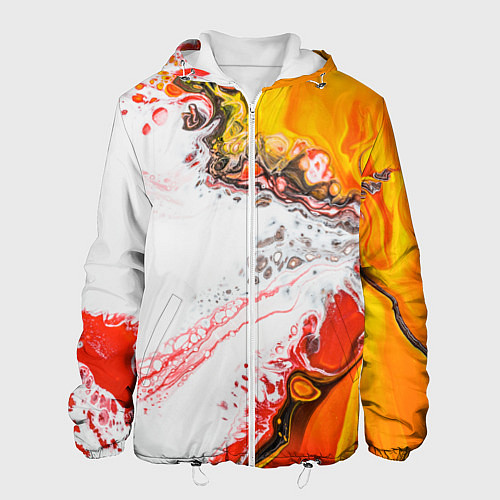Мужская куртка Рисунок желтой краской / 3D-Белый – фото 1