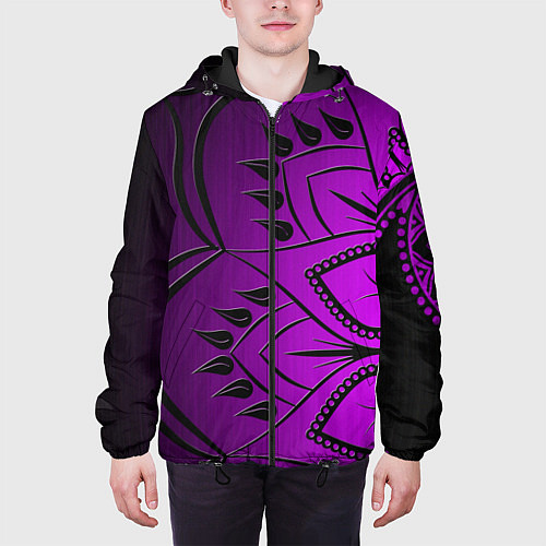 Мужская куртка Сирень 3D / 3D-Черный – фото 3