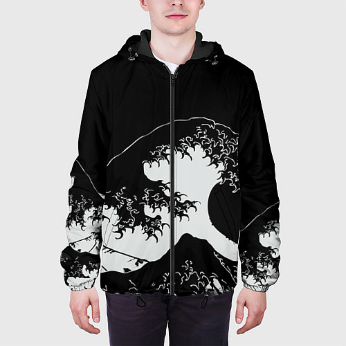 Мужская куртка Волна Канагава / 3D-Черный – фото 3