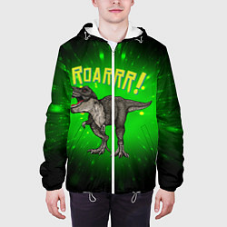 Куртка с капюшоном мужская Roarrr! Динозавр T-rex, цвет: 3D-белый — фото 2