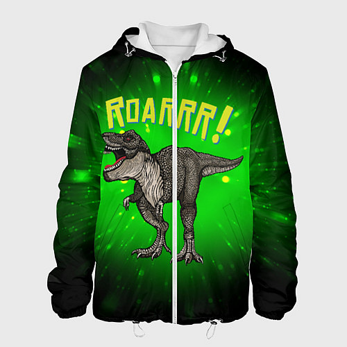 Мужская куртка Roarrr! Динозавр T-rex / 3D-Белый – фото 1