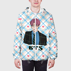 Куртка с капюшоном мужская BTS anime style, цвет: 3D-белый — фото 2