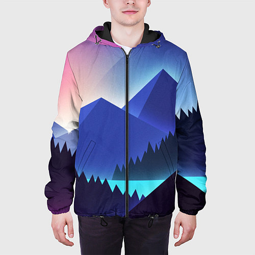 Мужская куртка Неоновые горы / 3D-Черный – фото 3