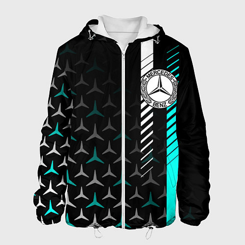 Мужская куртка МЕРСЕДЕС AQUA BLACK GRADIENT / 3D-Белый – фото 1