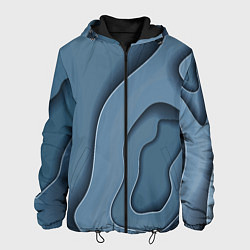 Куртка с капюшоном мужская Абстракция бумажные волны, цвет: 3D-черный
