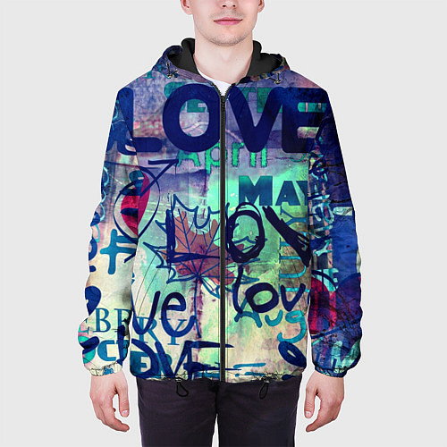 Мужская куртка LOVE / 3D-Черный – фото 3