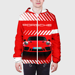 Куртка с капюшоном мужская PORSCHE ПОРШЕ RED STYLE, цвет: 3D-белый — фото 2