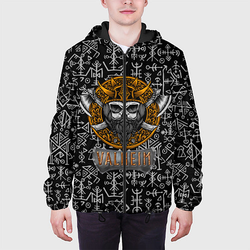 Мужская куртка Valheim Череп викинга / 3D-Черный – фото 3