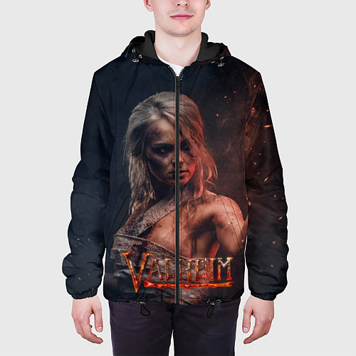 Мужская куртка Valheim девушка воин / 3D-Черный – фото 3