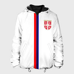 Куртка с капюшоном мужская Сборная Сербии, цвет: 3D-черный