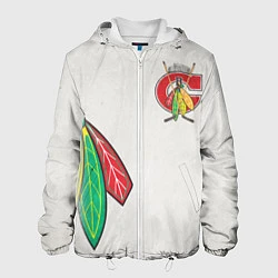 Куртка с капюшоном мужская Чикаго Блэкхокс, цвет: 3D-белый