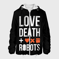 Куртка с капюшоном мужская Love Death Robots, цвет: 3D-белый