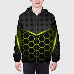 Куртка с капюшоном мужская 3D СОТЫ ОБЪЕМНАЯ БРОНЯ, цвет: 3D-черный — фото 2