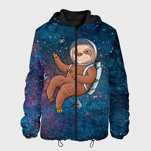 Мужская куртка Милый ленивец в космосе / 3D-Черный – фото 1