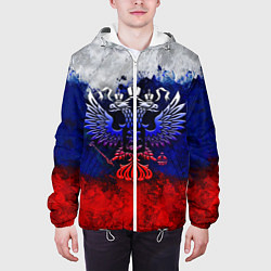 Куртка с капюшоном мужская Россия Russia Герб, цвет: 3D-белый — фото 2