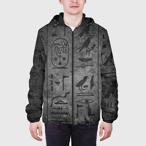 Мужская куртка Египетские Иероглифы 3D / 3D-Черный – фото 3