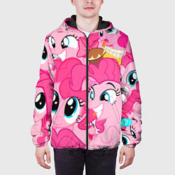 Куртка с капюшоном мужская Pinkie Pie pattern, цвет: 3D-черный — фото 2