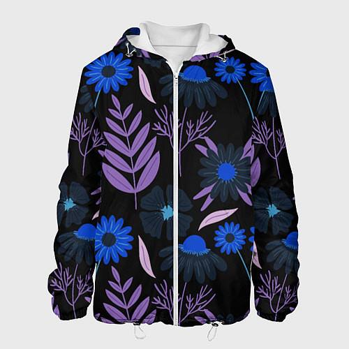 Мужская куртка Цветы и листья / 3D-Белый – фото 1