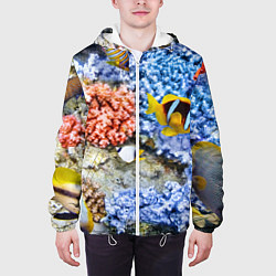 Куртка с капюшоном мужская Морской мир, цвет: 3D-белый — фото 2