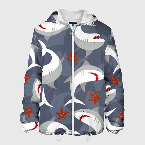 Мужская куртка Акулы / 3D-Белый – фото 1