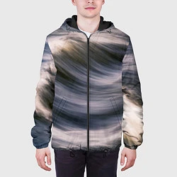 Куртка с капюшоном мужская Море волнуется, цвет: 3D-черный — фото 2