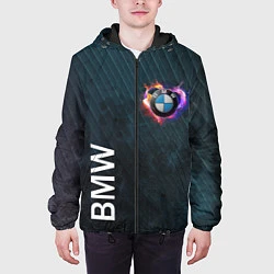 Куртка с капюшоном мужская BMW Heart Grooved Texture, цвет: 3D-черный — фото 2