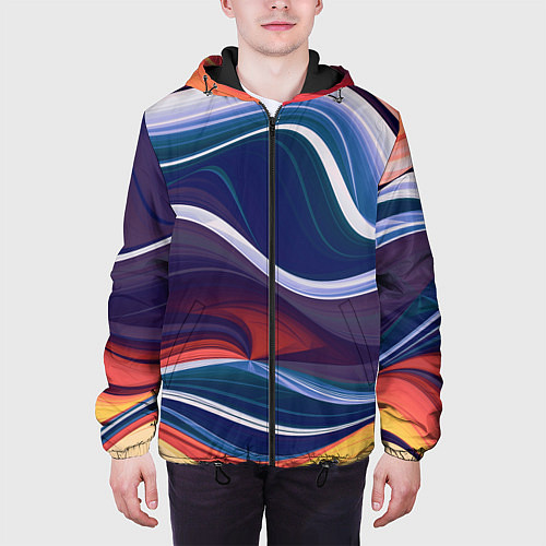 Мужская куртка Colored lines / 3D-Черный – фото 3