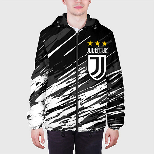 Мужская куртка JUVENTUS ЮВЕНТУС БРЫЗГИ / 3D-Черный – фото 3