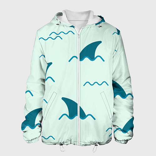 Мужская куртка Плавники акул / 3D-Белый – фото 1