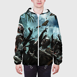 Куртка с капюшоном мужская Кровожадные зомби Zombie, цвет: 3D-белый — фото 2