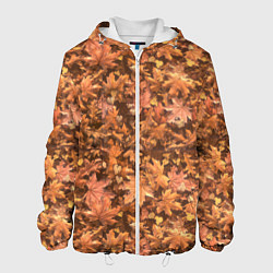 Куртка с капюшоном мужская Осеннее листопад, цвет: 3D-белый