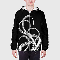 Куртка с капюшоном мужская Octopus Black and White, цвет: 3D-белый — фото 2